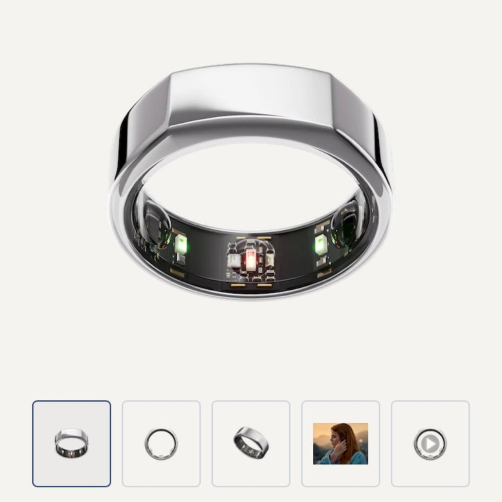 OURA Gen 3 Silver Fitness Ring Size 7